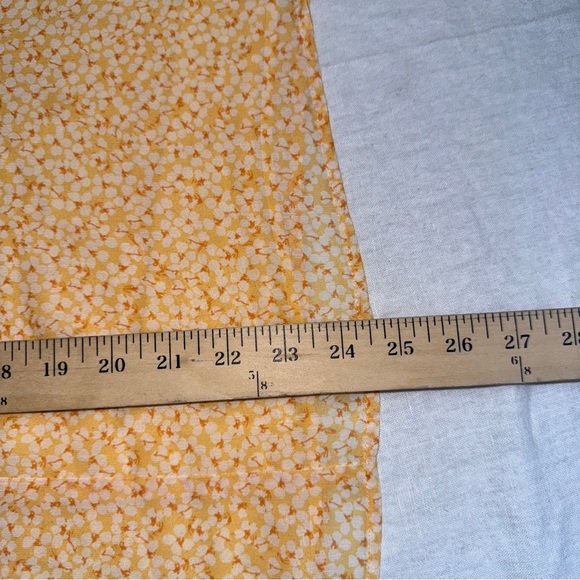 Ann Taylor Floral Sheer‎ Shirt Blouse Top Large Dotted Yellow Blouse Office #cc - Picture 10 of 10
